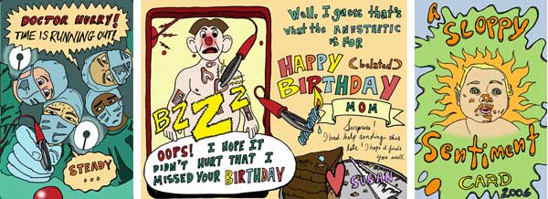 sloppy sentiment belated birthday card