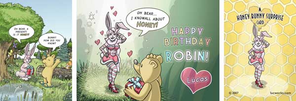 Honey bunny surprise card